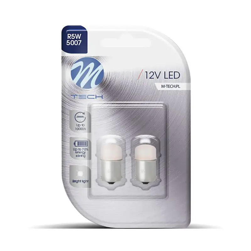 Kampanj Lampa R5W LED 5000K röd