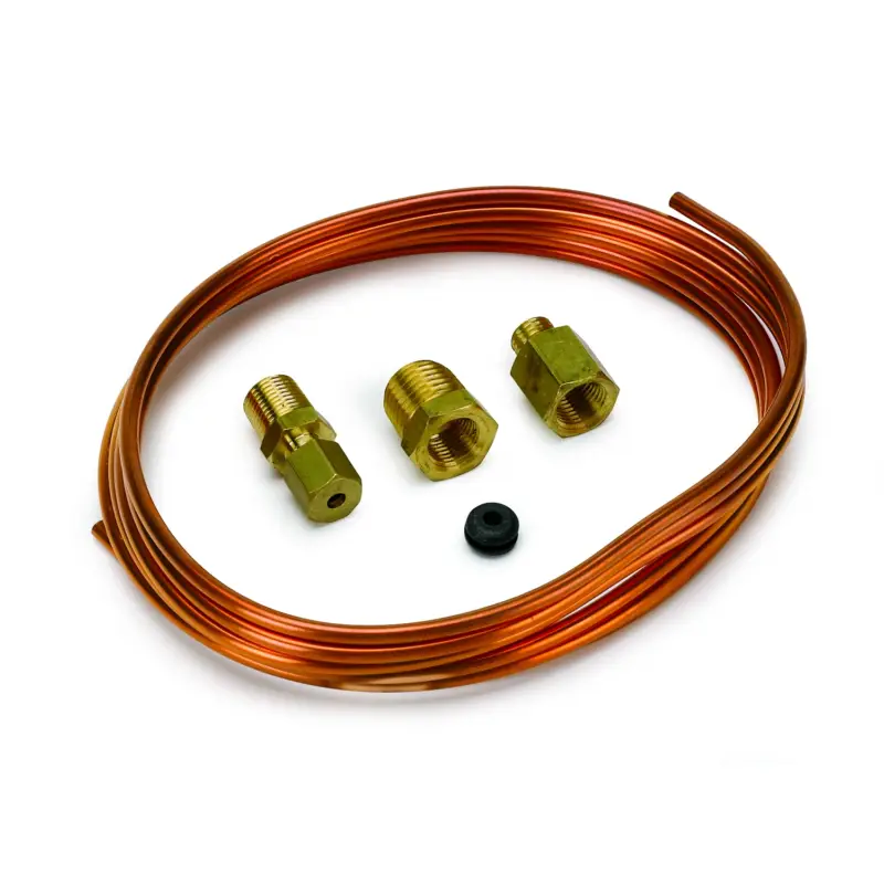 TUBING, COPPER, 1/8", 6FT. LENGTH, INCL. 1/8" NPTF BRASS COMPRESSION FITTINGS Rabatt
